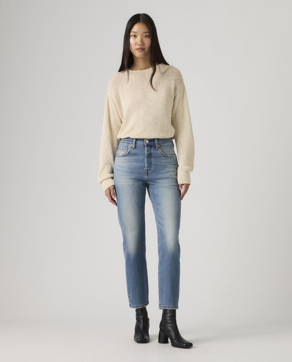 Jeans Straight 501® Crop Azul-4