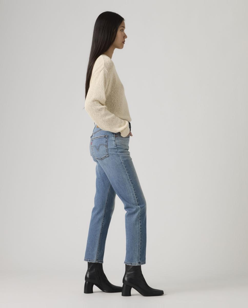 Jeans Straight 501® Crop Azul-5