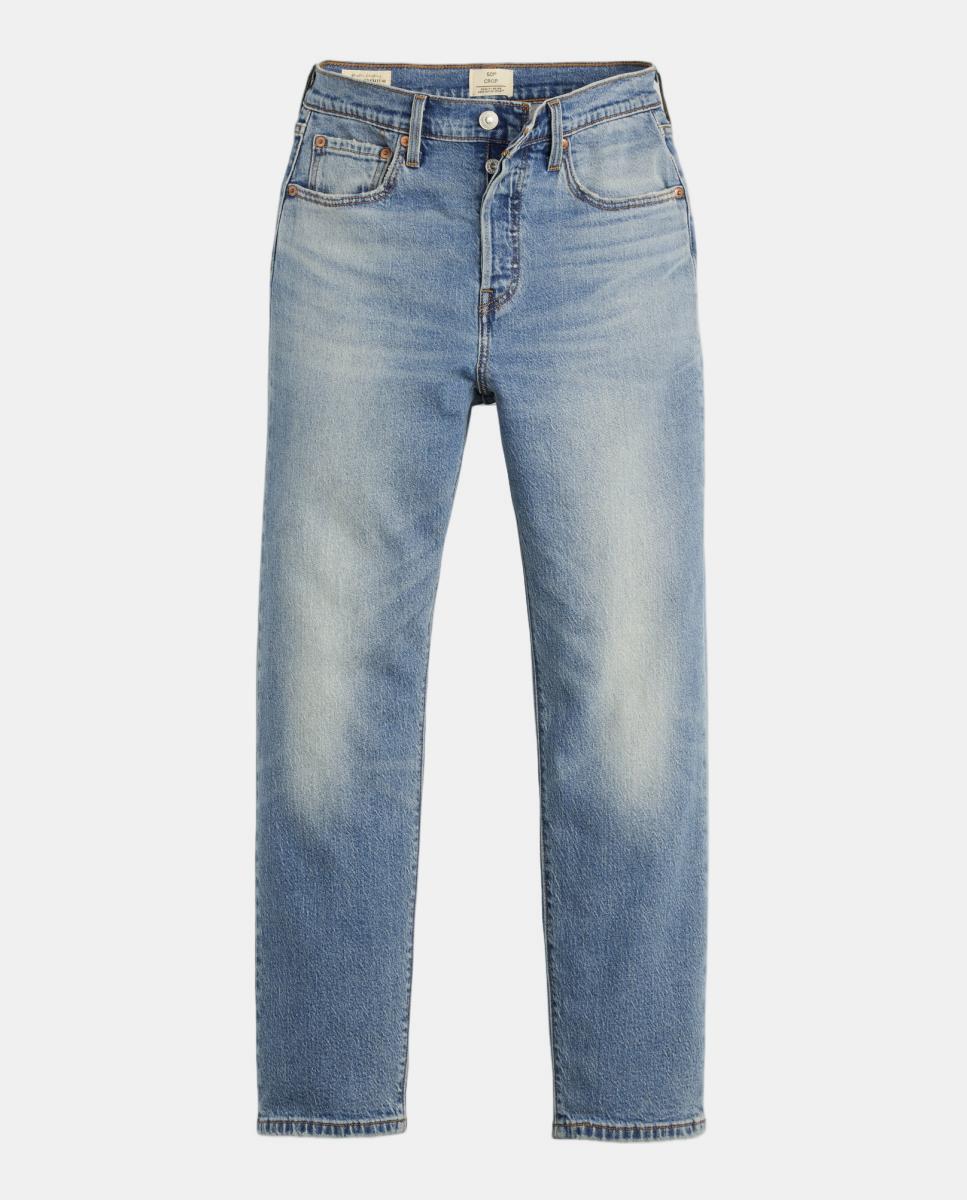 Jeans Straight 501® Crop Azul-6
