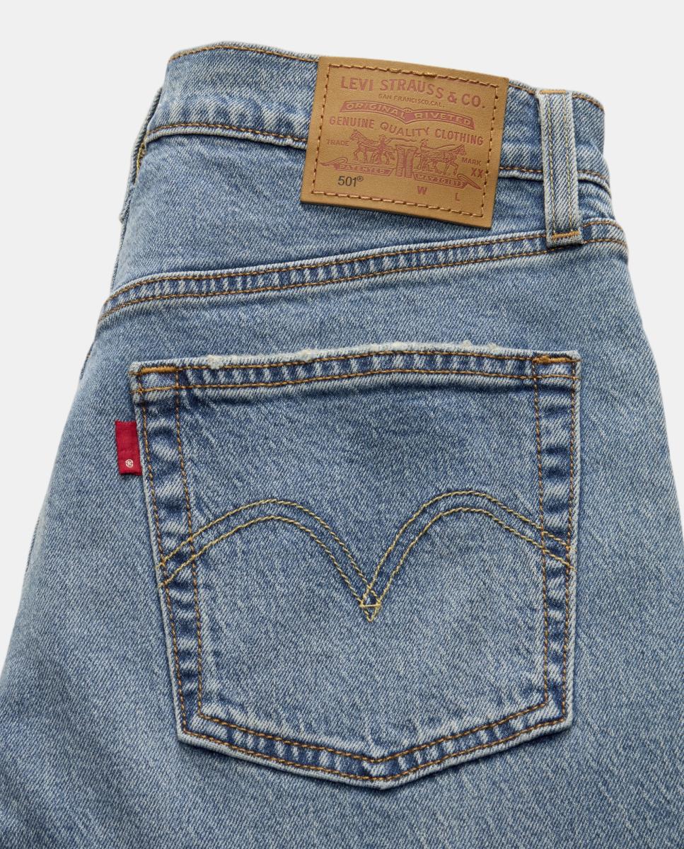 Jeans Straight 501® Crop Azul-7