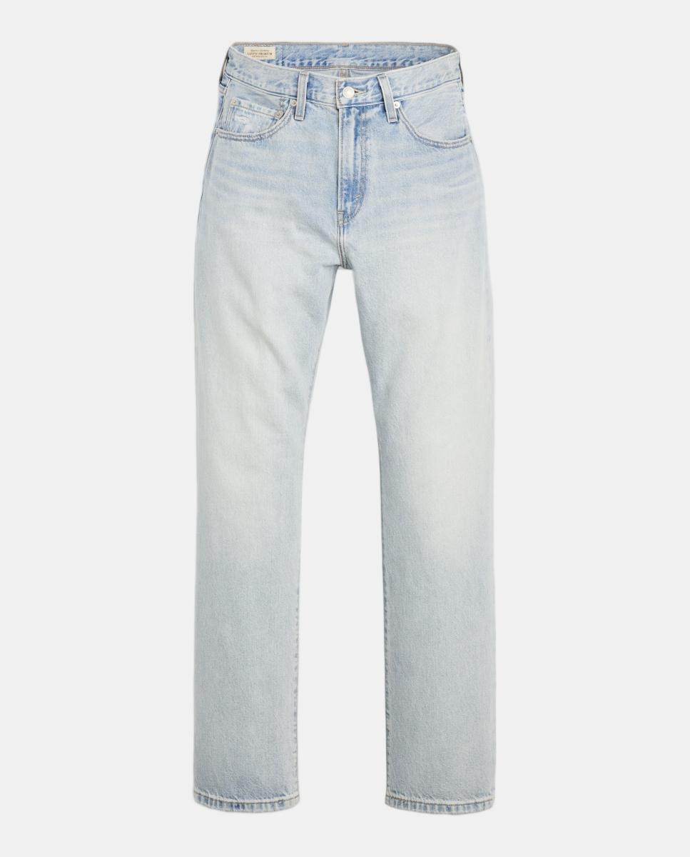 Jeans Straight Easy Dad com Cintura Subida Azul-claro-6