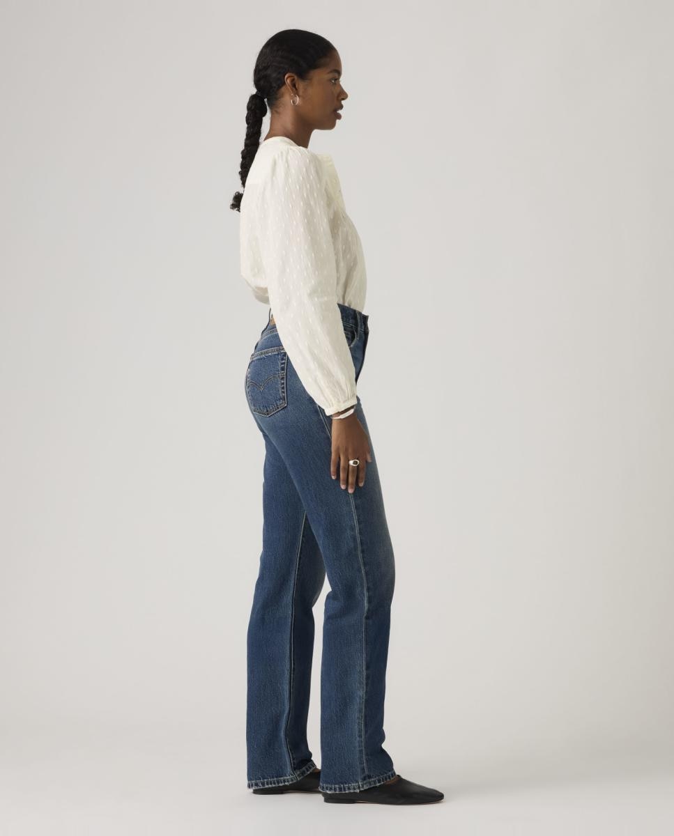 Jeans Straight Easy Dad com Cintura Subida Azul-4