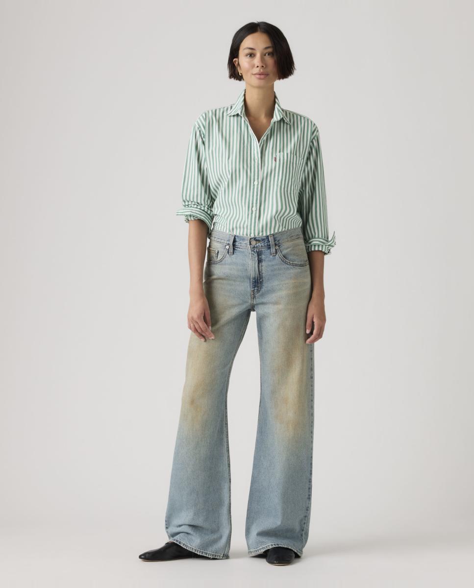 Imagem 0 de Jeans à Boca de Sino Loose Boot com Cintura Média