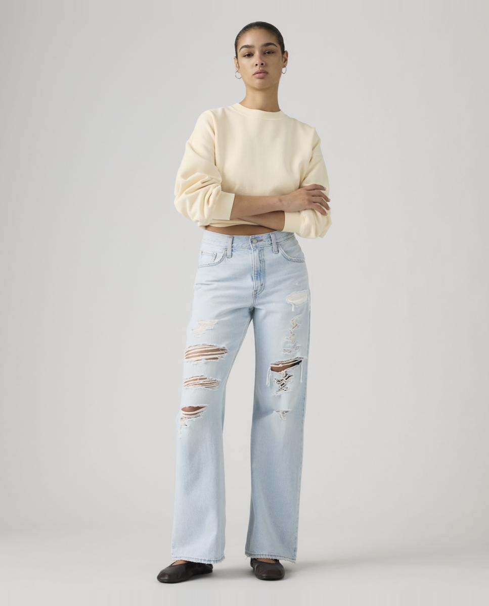 Imagem 0 de Jeans à Boca de Sino Loose Boot com Cintura Média