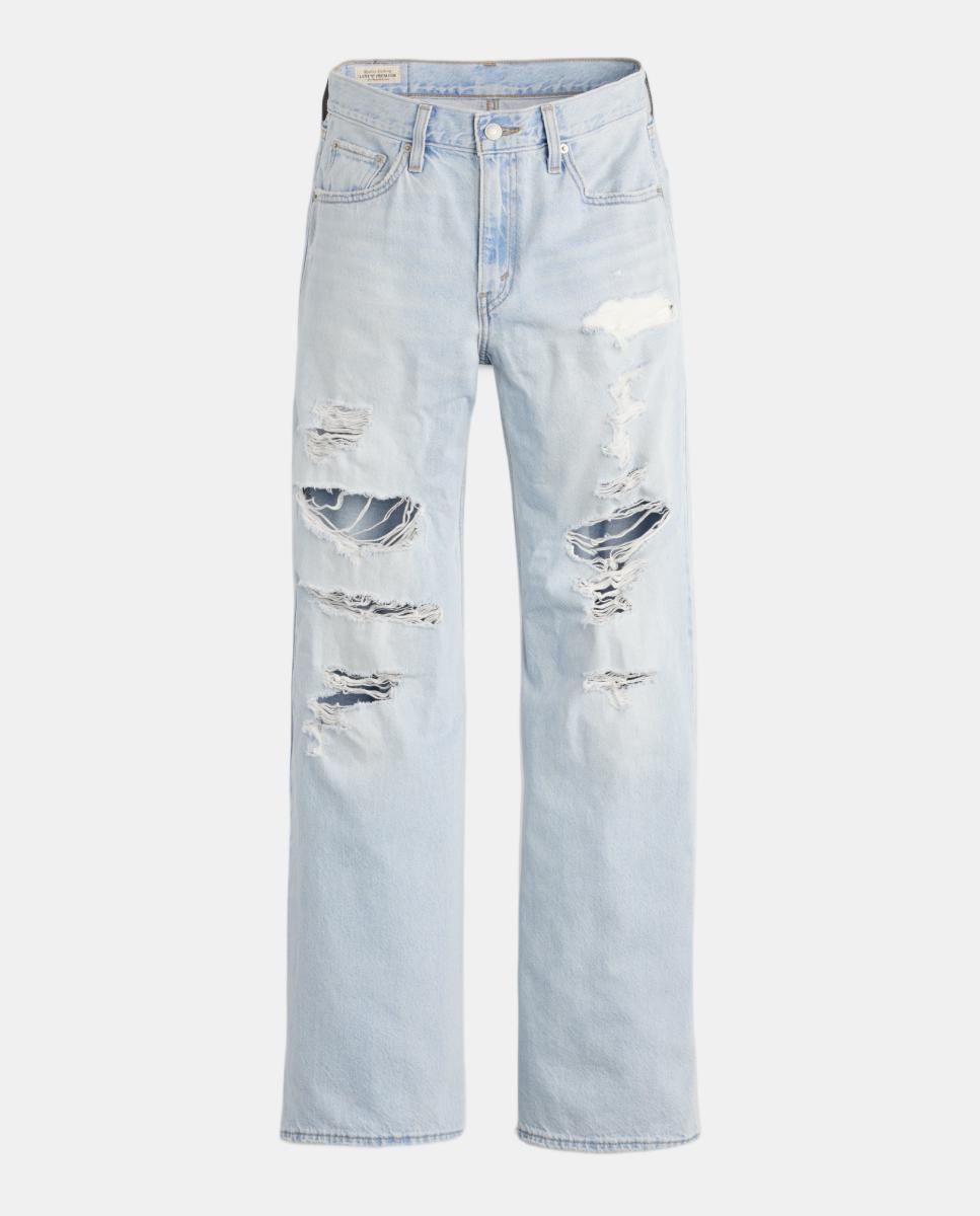 Jeans à Boca de Sino Loose Boot com Cintura Média Azul-claro-6