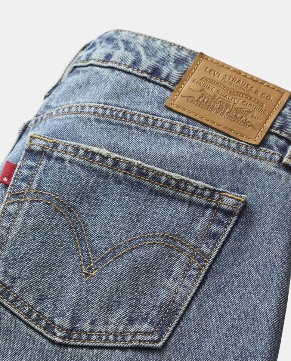 Jeans Straight Low Loose com Cintura Baixa Azul-claro-6