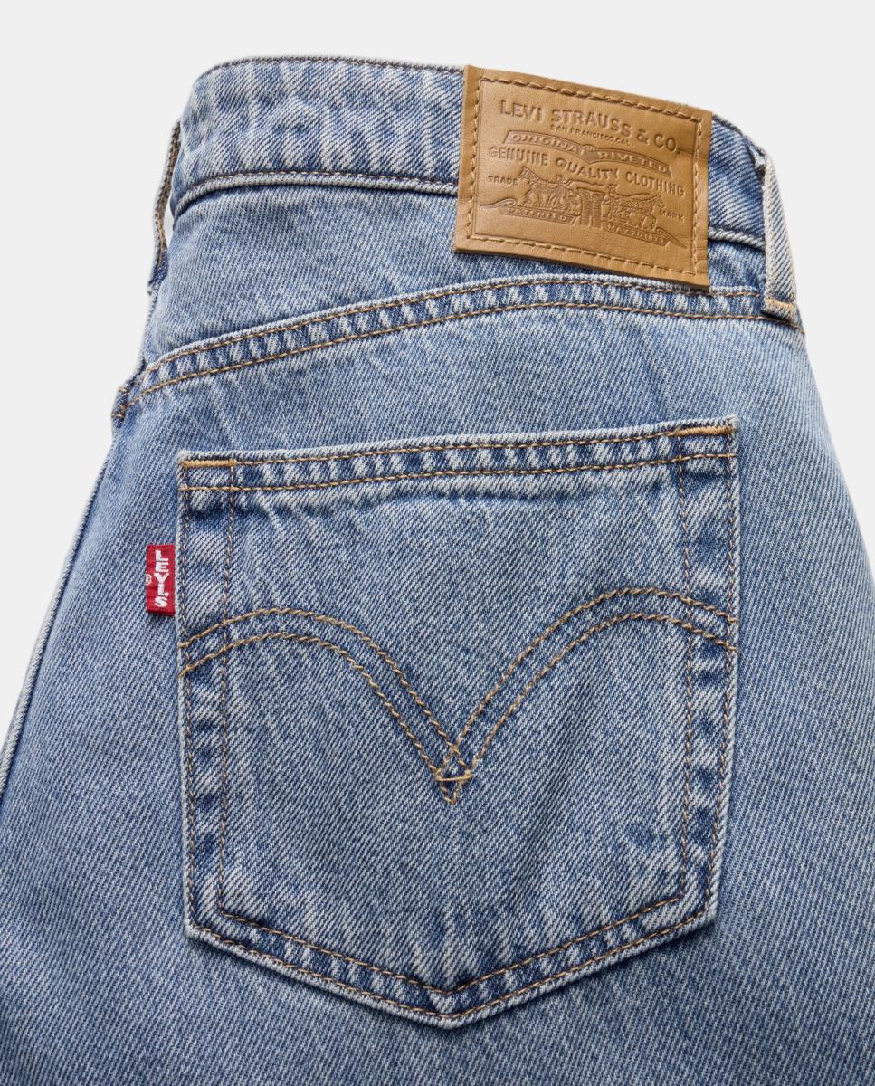 Jeans Straight Low Loose com Cintura Baixa Azul-claro-6