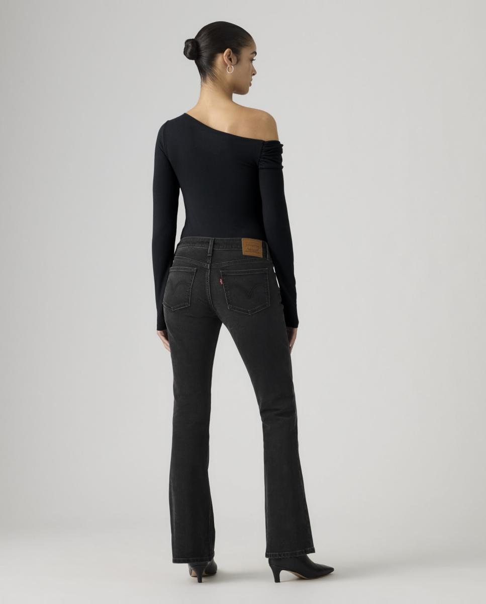 Jeans à Boca de Sino Low Slim Boot com Cintura Baixa Cinzento-escuro-2