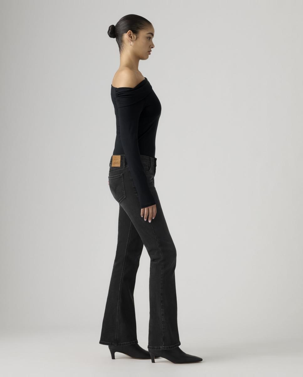 Jeans à Boca de Sino Low Slim Boot com Cintura Baixa Cinzento-escuro-4