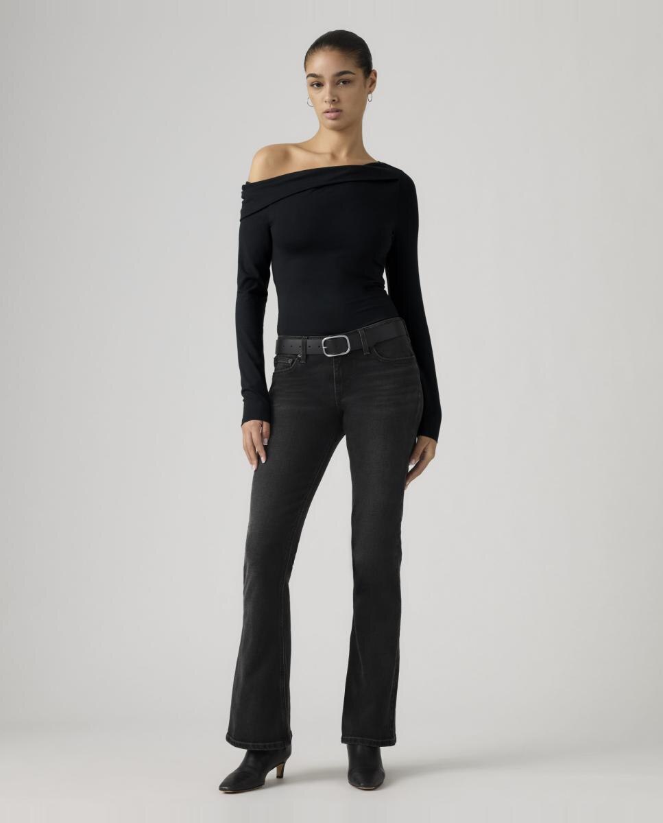 Jeans à Boca de Sino Low Slim Boot com Cintura Baixa Cinzento-escuro-5