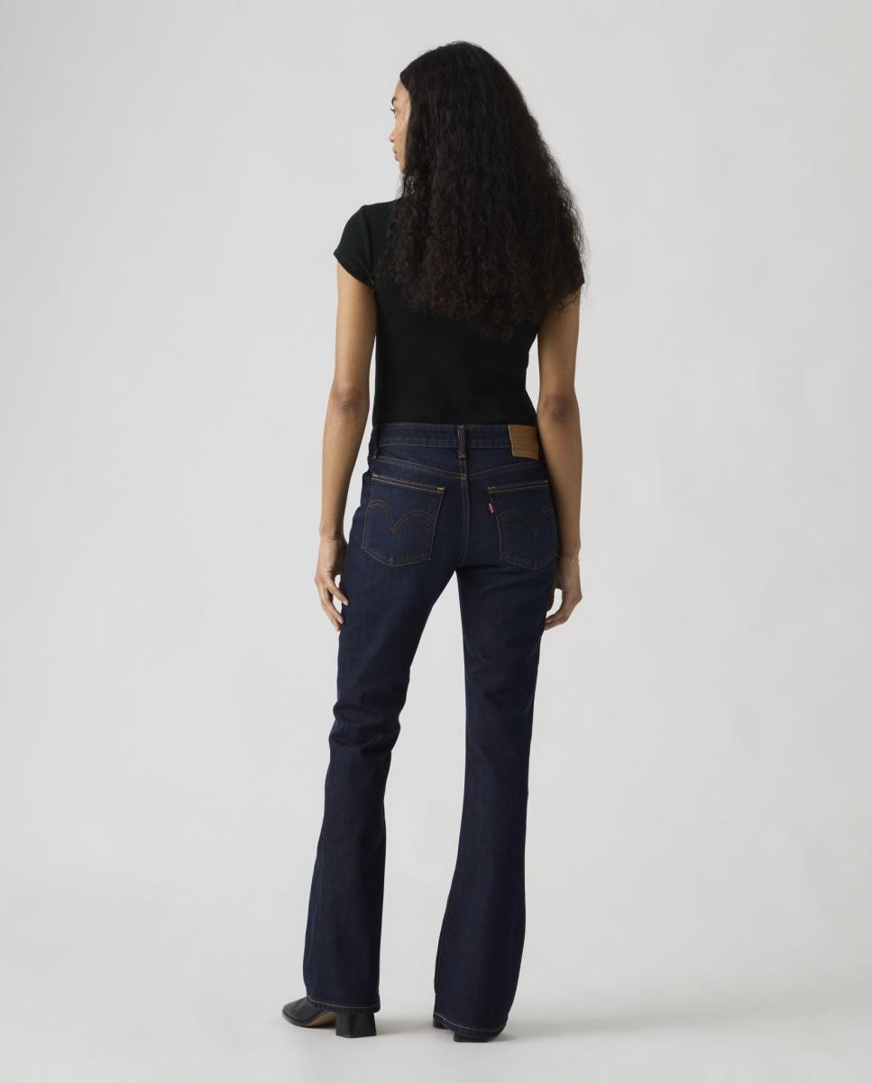 Jeans à Boca de Sino Low Slim Boot com Cintura Baixa Azul-índigo-2