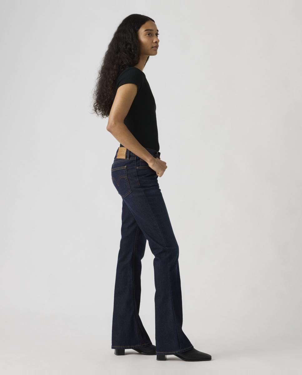 Jeans à Boca de Sino Low Slim Boot com Cintura Baixa Azul-índigo-4
