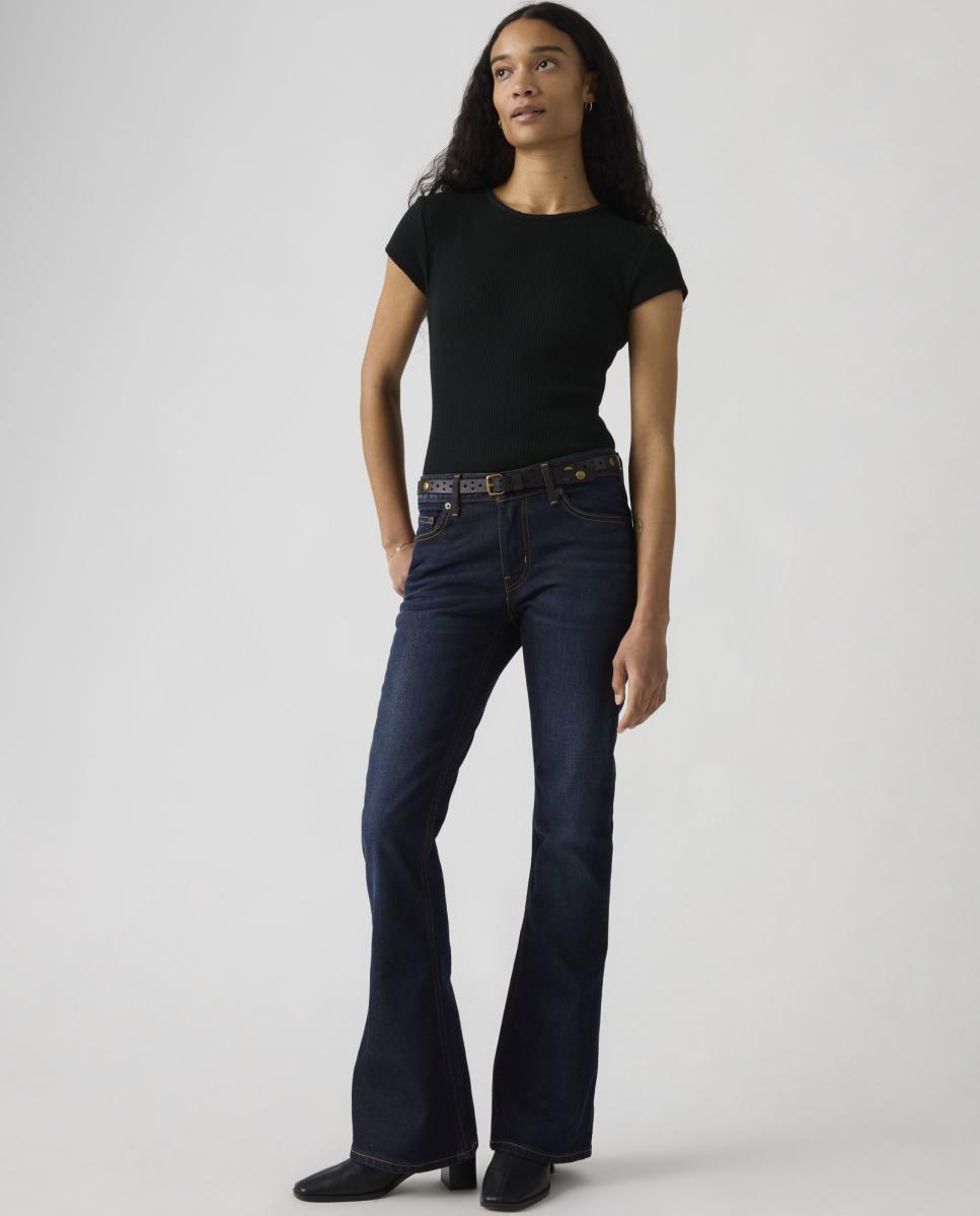 Jeans à Boca de Sino Low Slim Boot com Cintura Baixa Azul-índigo-5