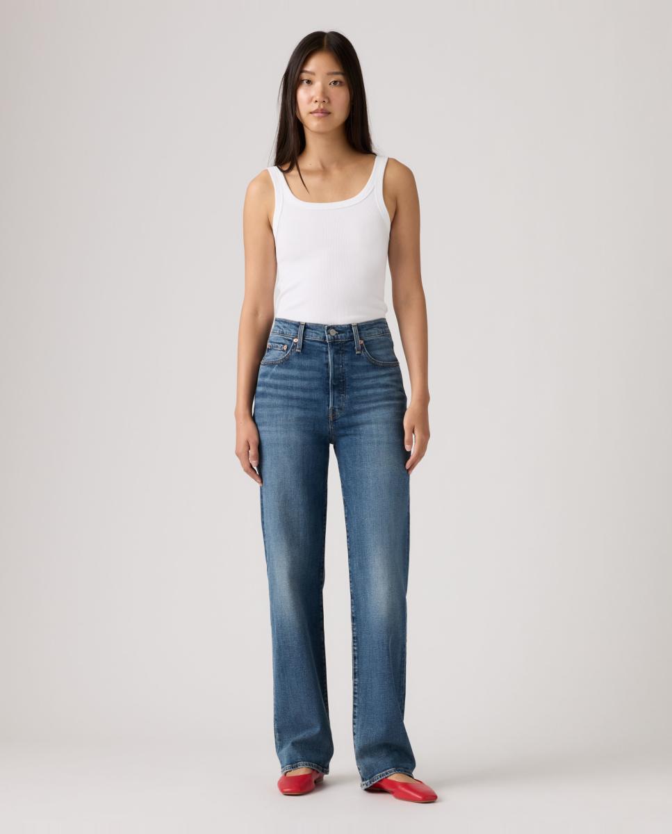 Imagem 0 de Jeans Straight Ribcage™ Full Length de Cintura Subida