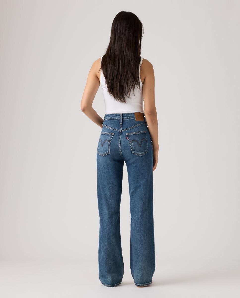 Jeans Straight Ribcage™ Full Length de Cintura Subida Azul-2