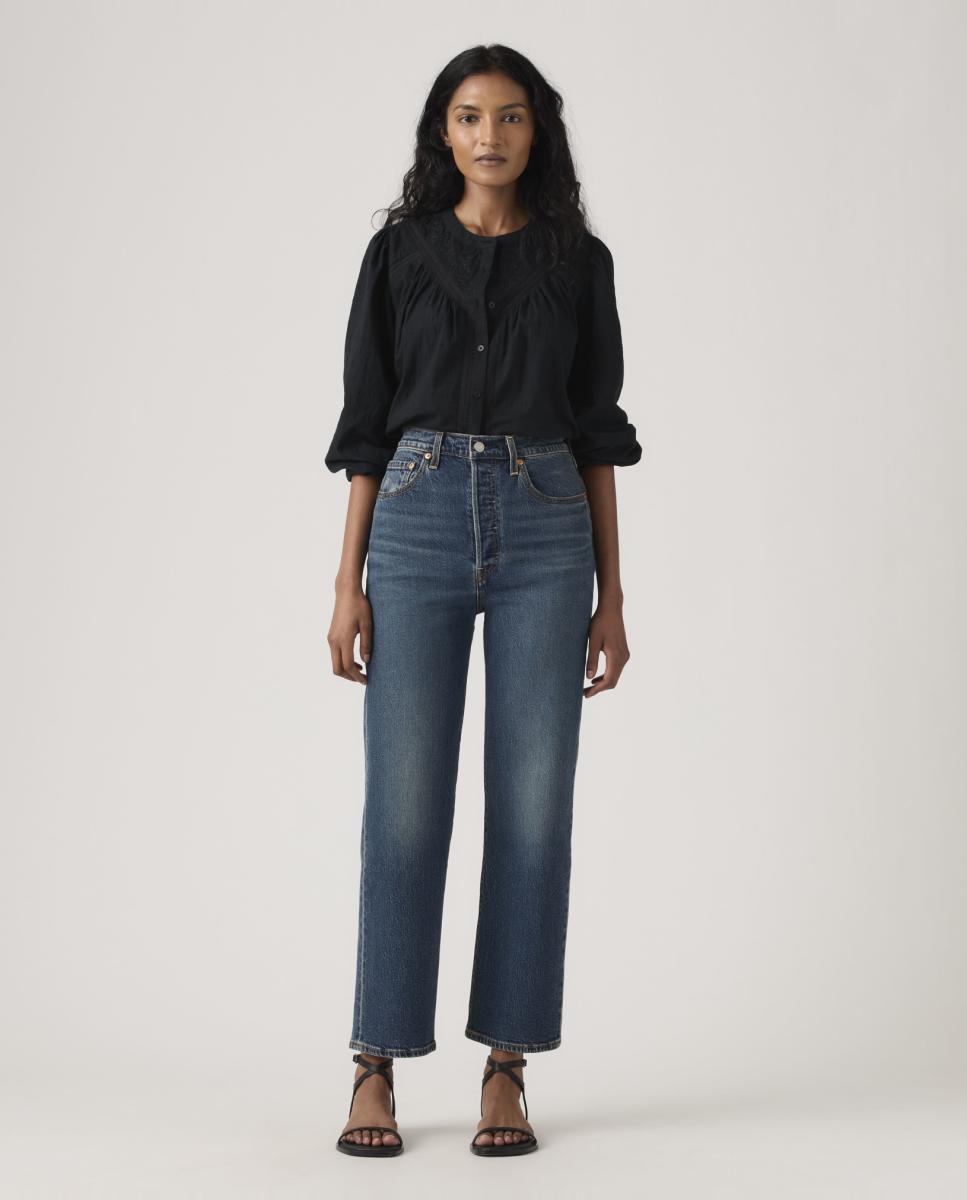 Imagem 0 de Jeans Straight Ribcage™ Straight Ankle de Cintura Subida