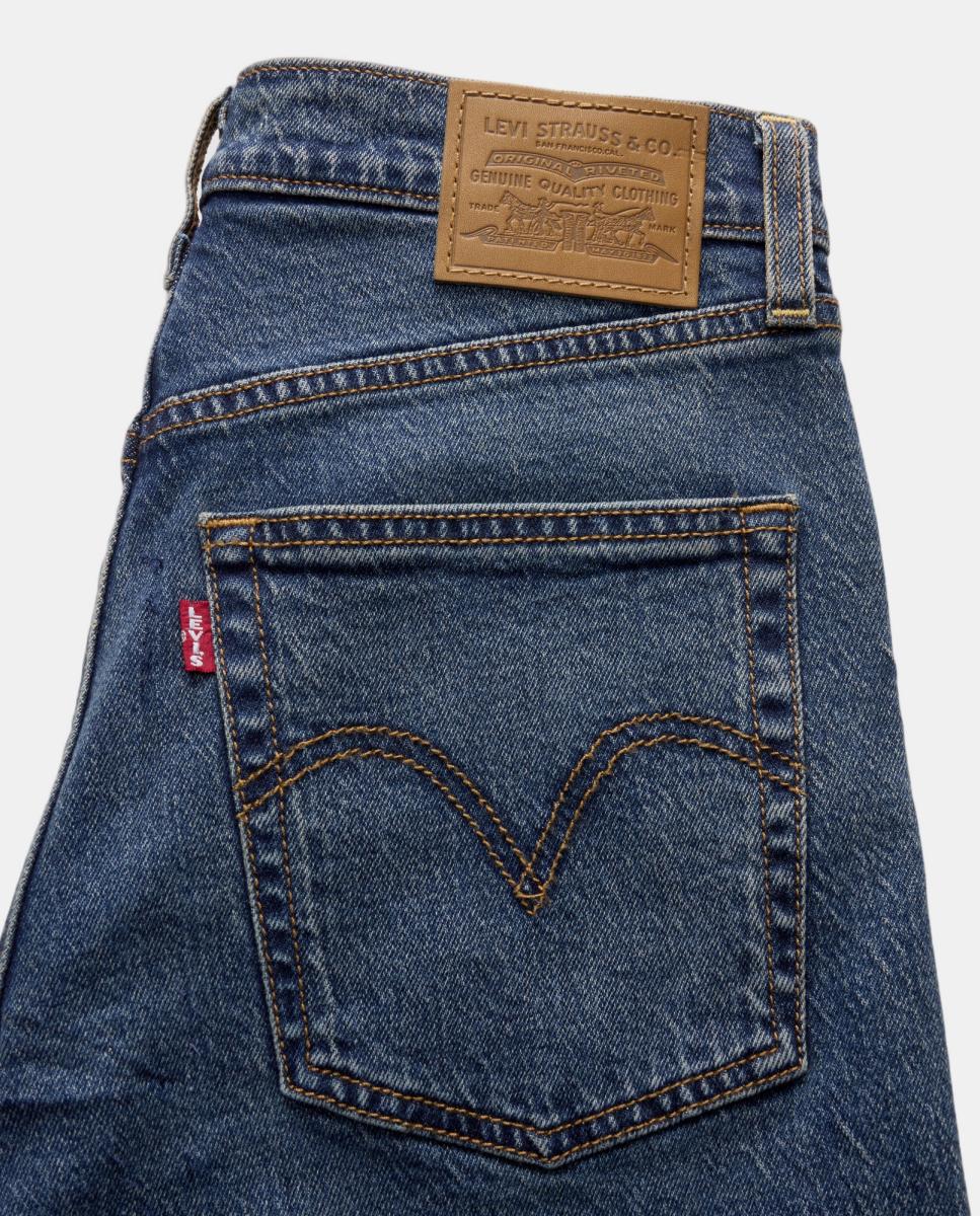 Jeans Straight Ribcage™ Straight Ankle de Cintura Subida Azul-6