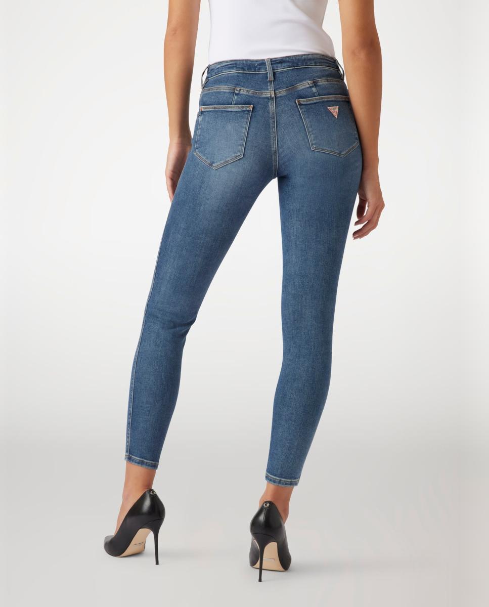 Calça de ganga de senhora Azul-4