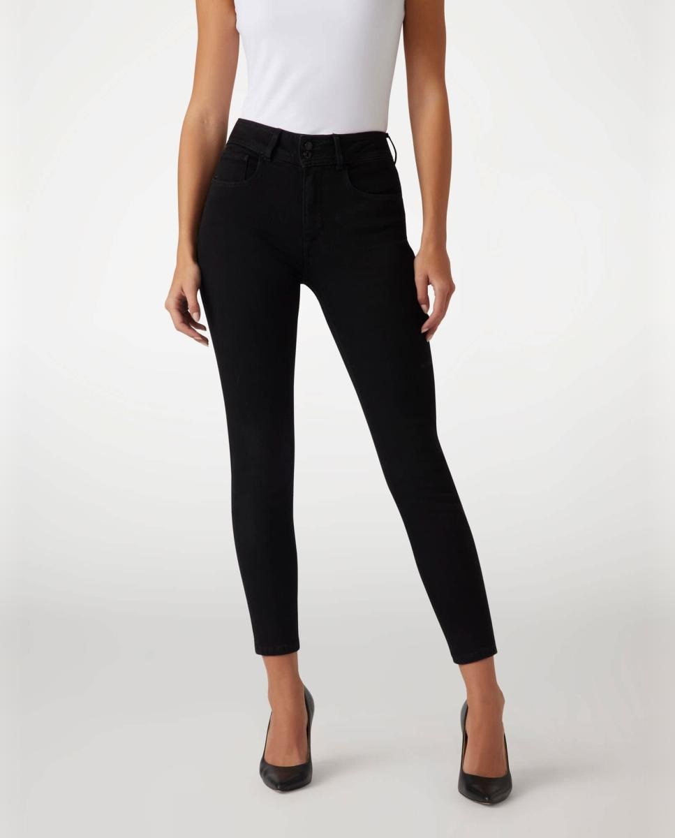 Calça de ganga de senhora Preto-2