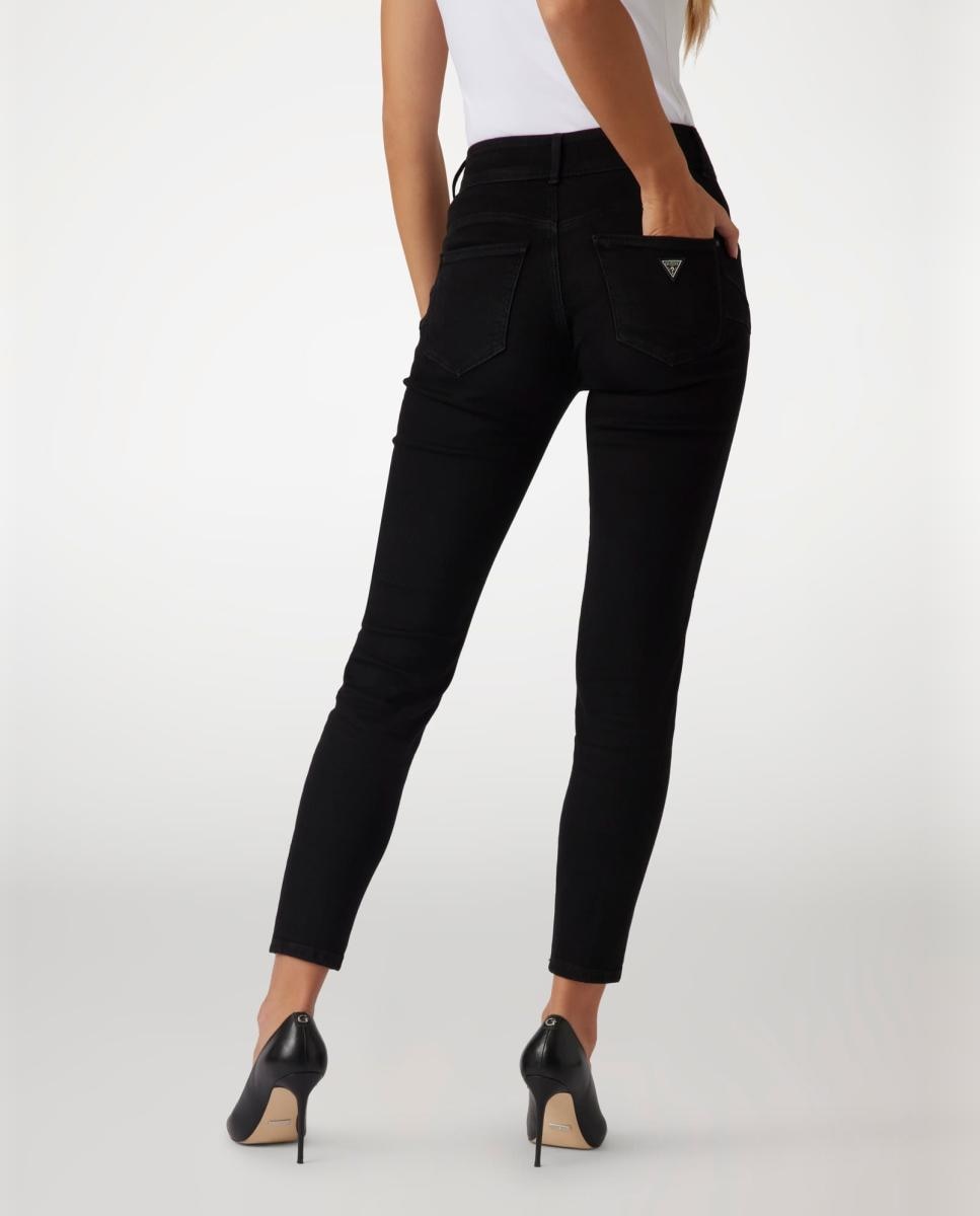 Calça de ganga de senhora Preto-3