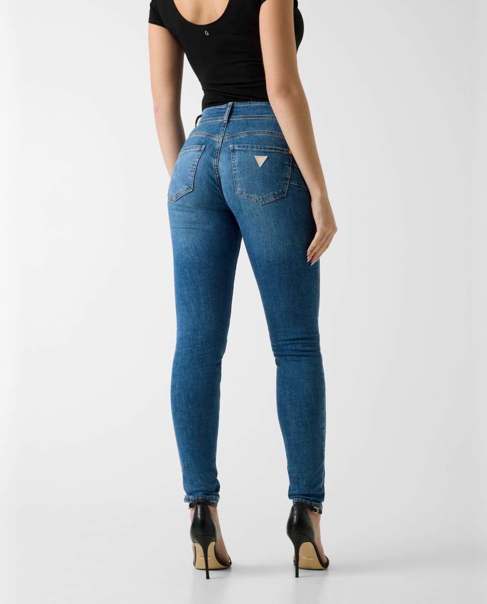 Calça de ganga de senhora Azul-3