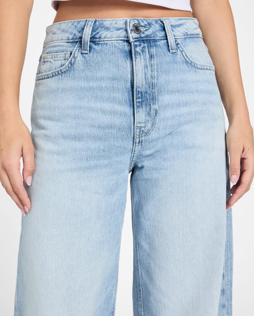 Calça de ganga de senhora Azul-claro-3