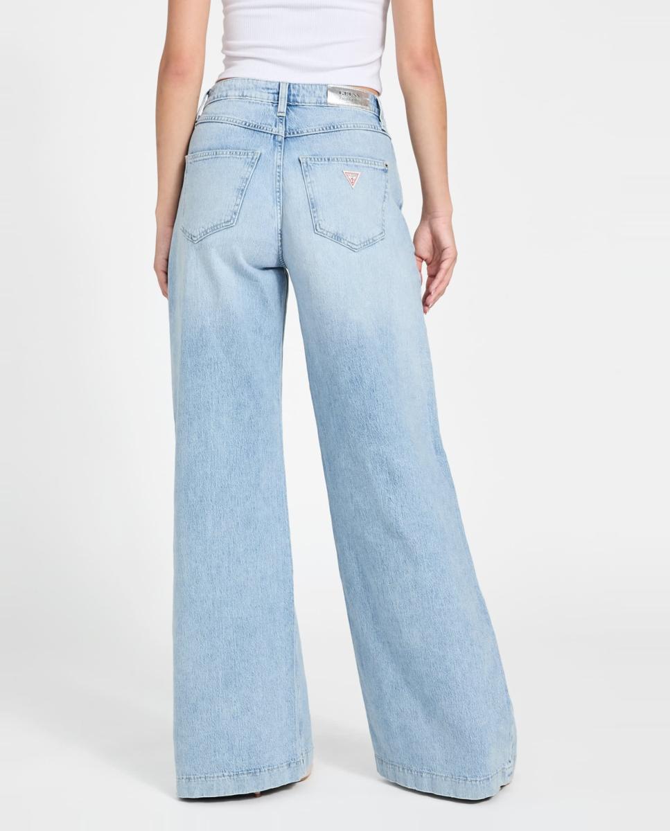 Calça de ganga de senhora Azul-claro-4