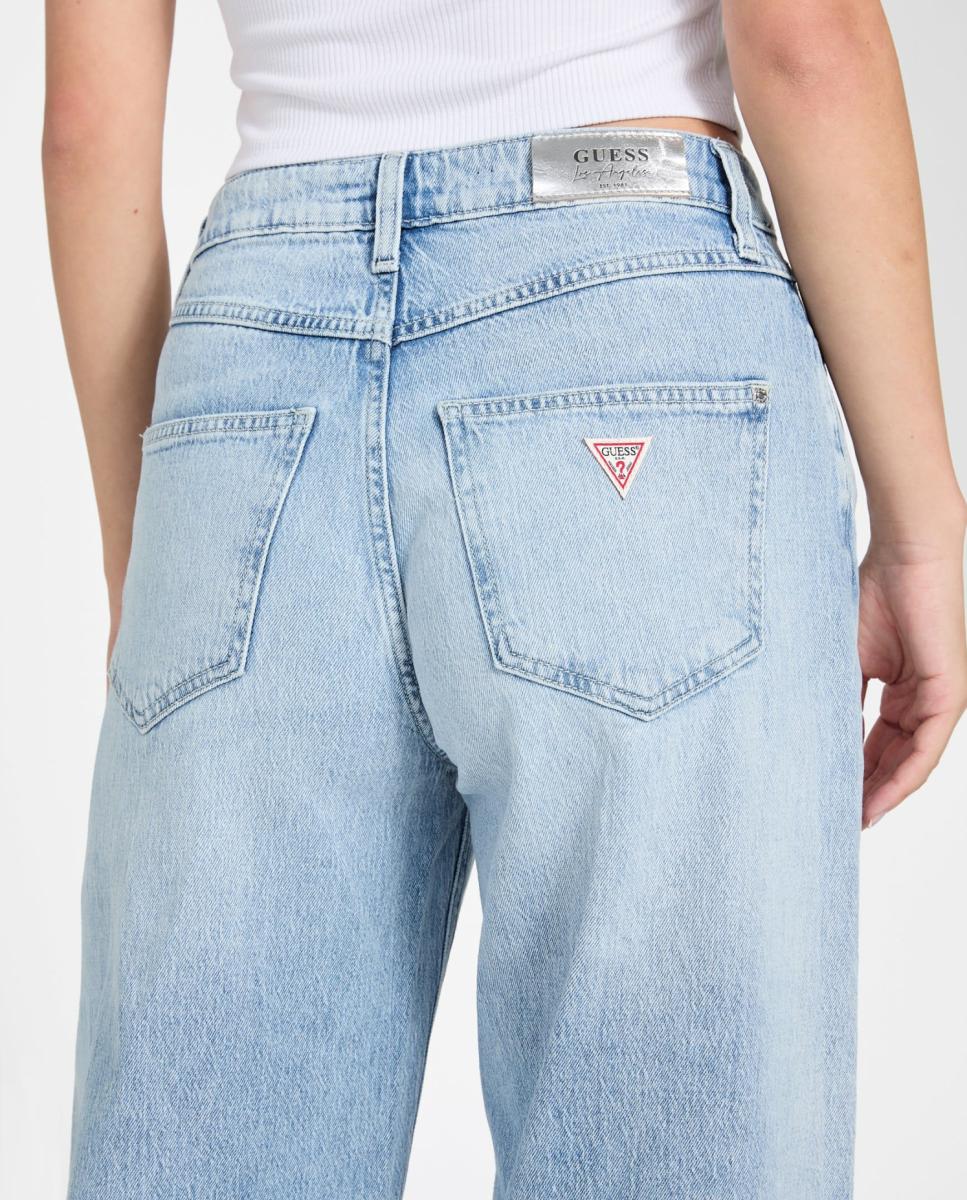 Calça de ganga de senhora Azul-claro-5