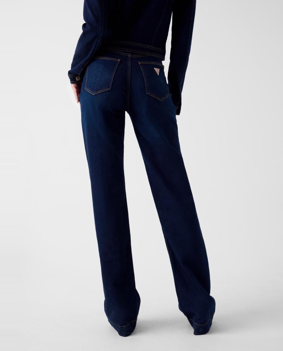 Calça de ganga de senhora Azul-4