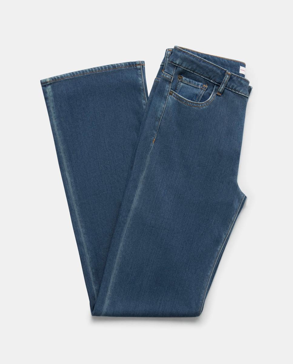 Calça de ganga de senhora Azul-7