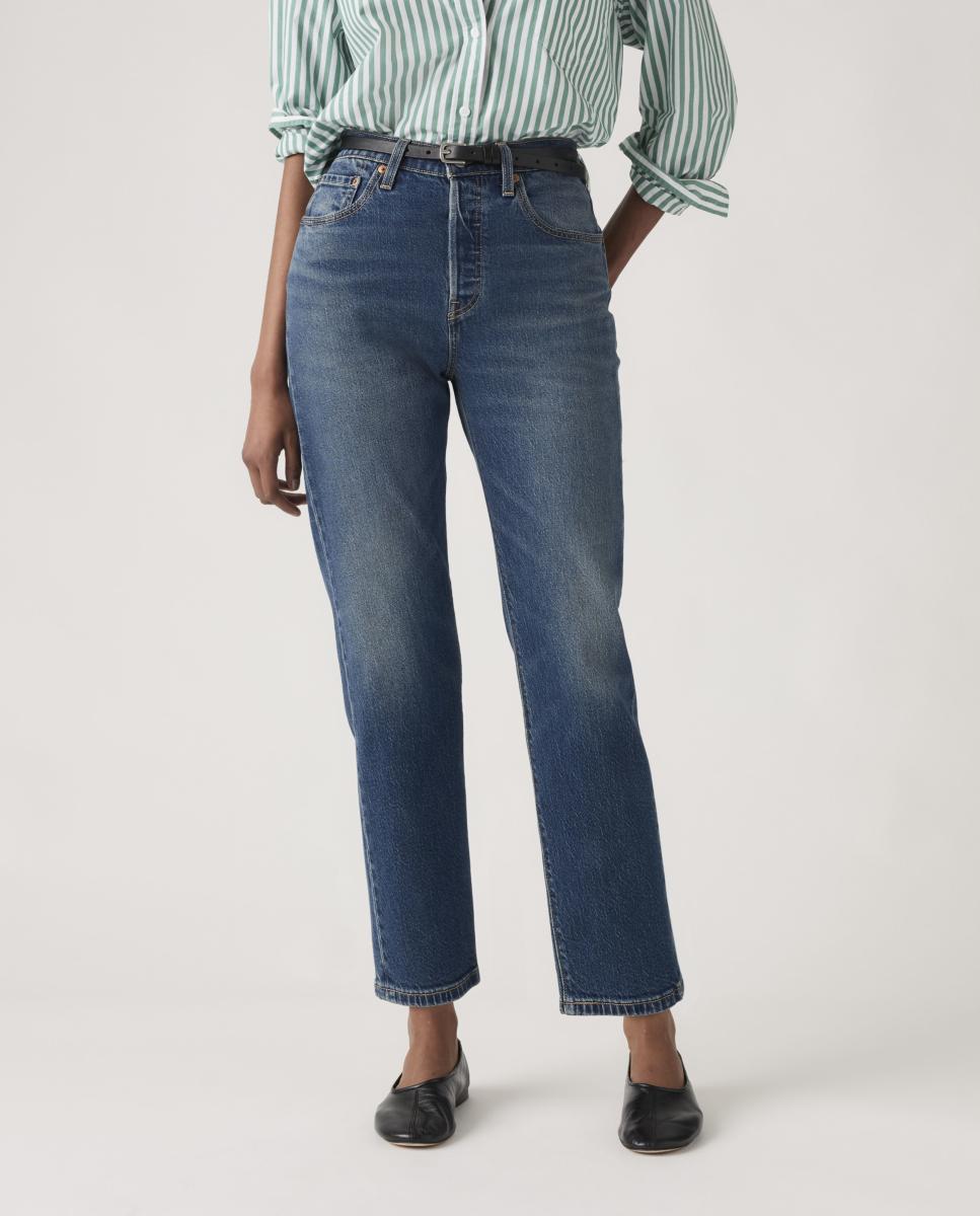 Jeans Straight 501® Crop Azul-marinho-3