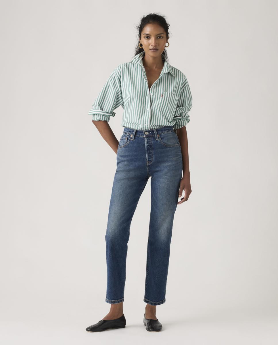 Jeans Straight 501® Crop Azul-marinho-4
