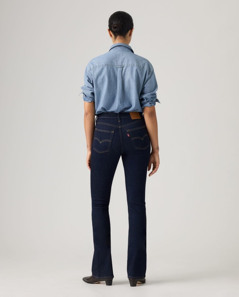 Jeans à Boca de Sino 725? High Rise Bootcut com Cintura Subida Azul-marinho-2