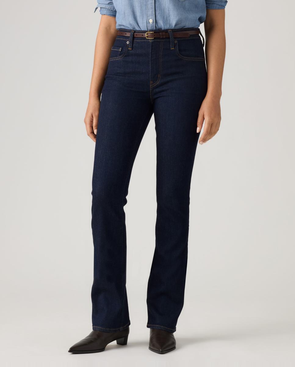 Jeans à Boca de Sino 725? High Rise Bootcut com Cintura Subida Azul-marinho-3