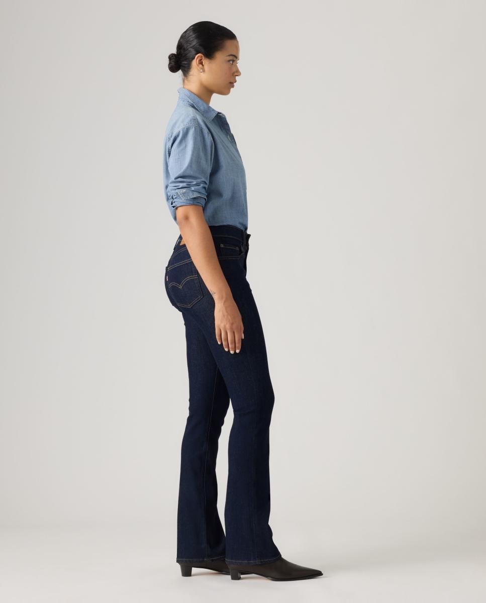 Jeans à Boca de Sino 725? High Rise Bootcut com Cintura Subida Azul-marinho-5