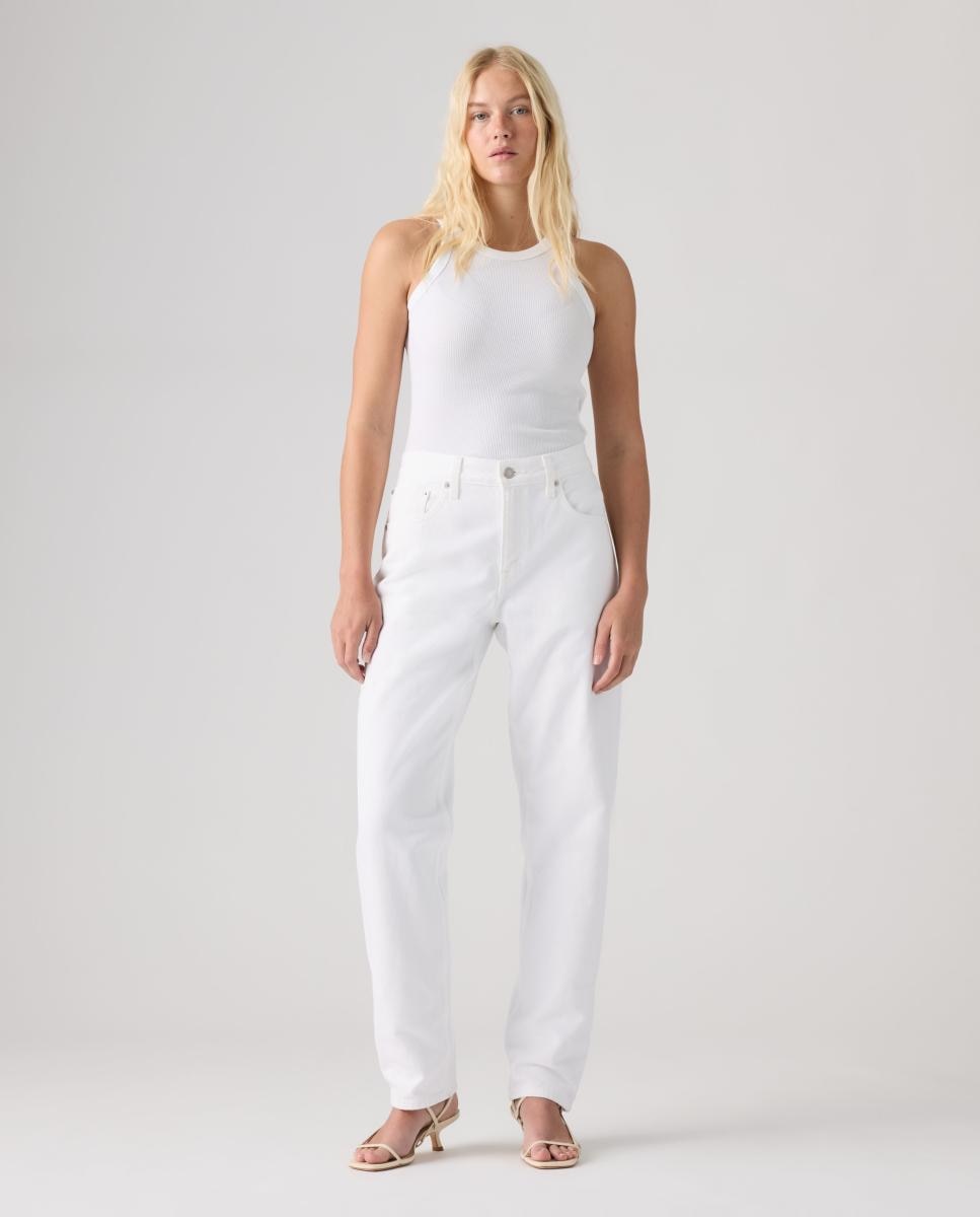 Imagen 0 de Vaquero recto  Loose Taper de mujer tiro medio Blanco