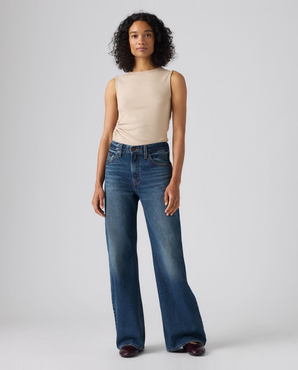 Imagem 0 de Jeans à Boca de Sino Loose Boot com Cintura Média