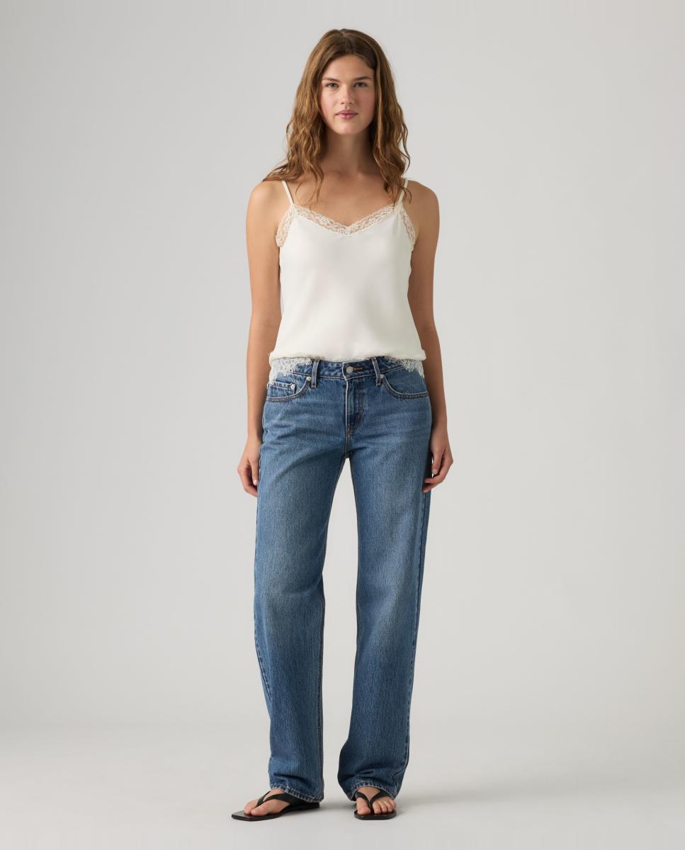 Imagen 0 de Vaquero slim Low Straight de mujer tiro bajo Azul