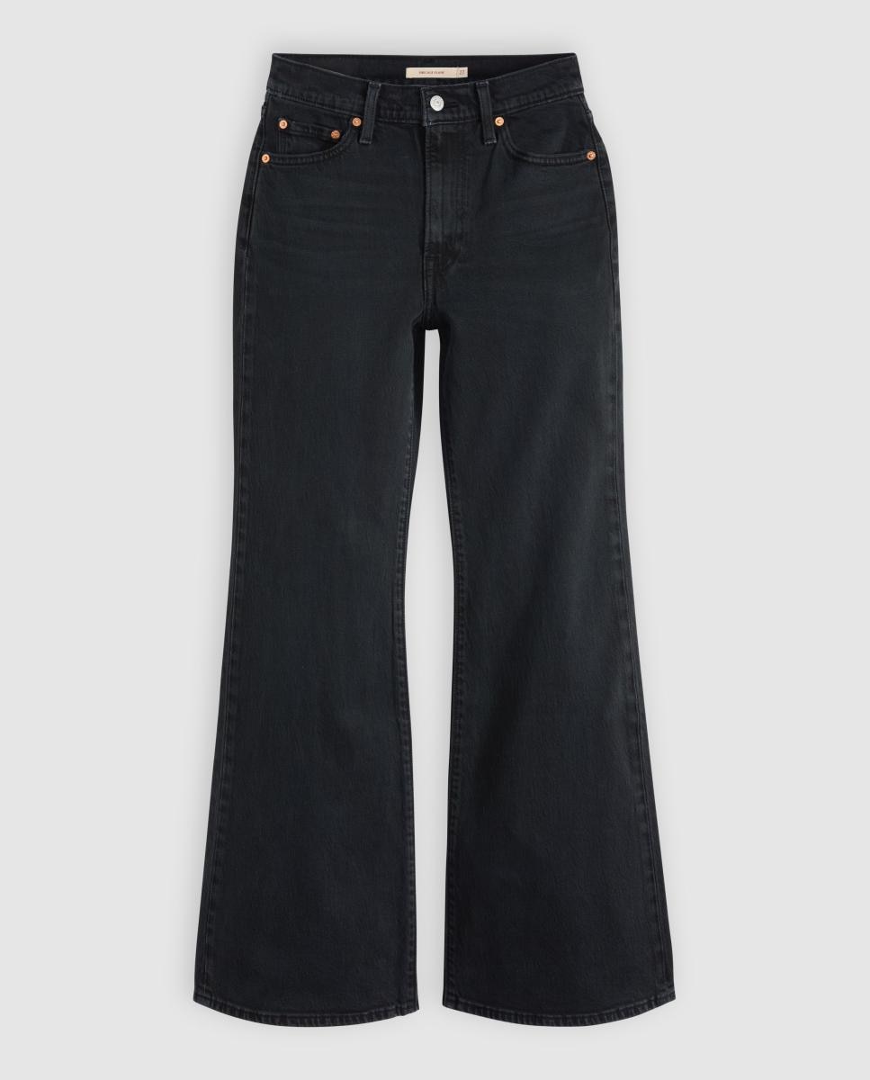 Jeans à Boca de Sino Ribcage? Flare com Cintura Subida Preto-6