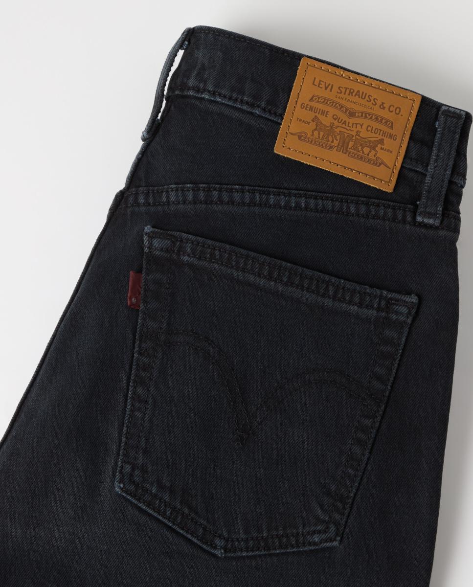Jeans à Boca de Sino Ribcage? Flare com Cintura Subida Preto-7