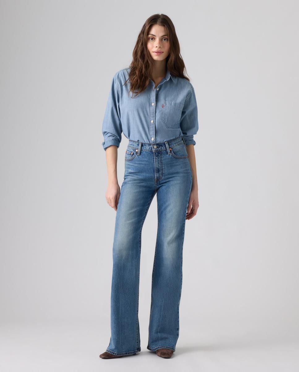 Imagem 0 de Jeans à Boca de Sino Ribcage? Flare com Cintura Subida