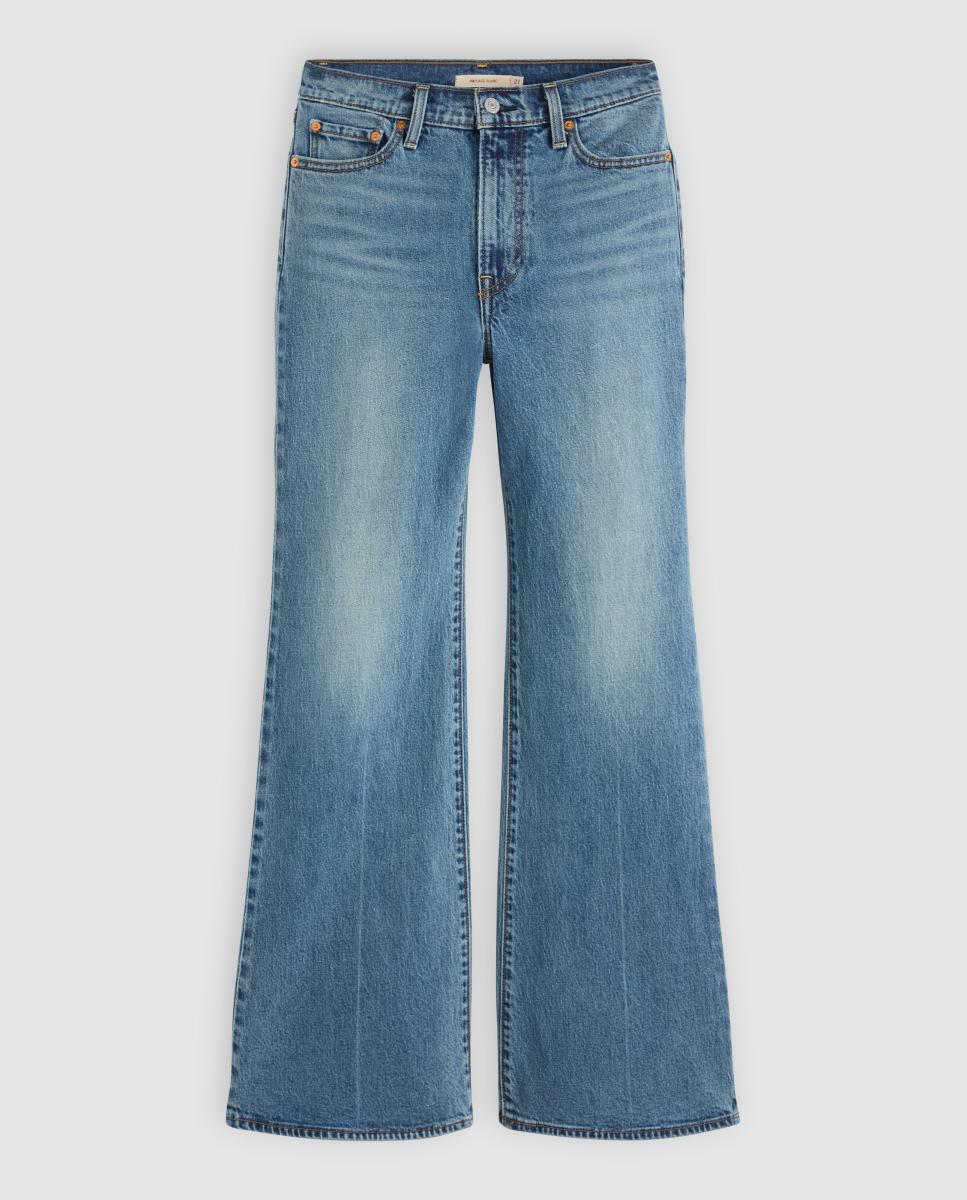 Jeans à Boca de Sino Ribcage? Flare com Cintura Subida Azul-6
