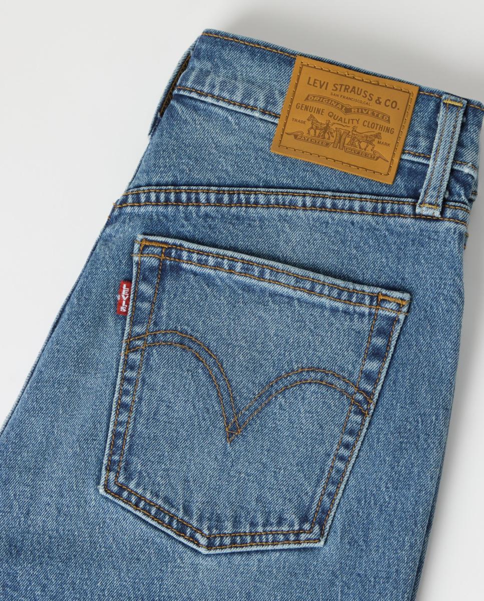 Jeans à Boca de Sino Ribcage? Flare com Cintura Subida Azul-7