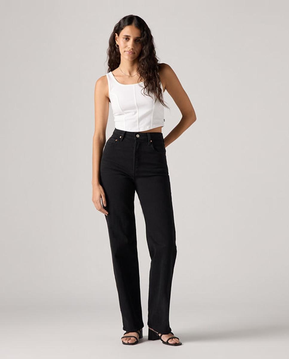 Imagem 0 de Jeans Straight Ribcage Full Length com Cintura Subida