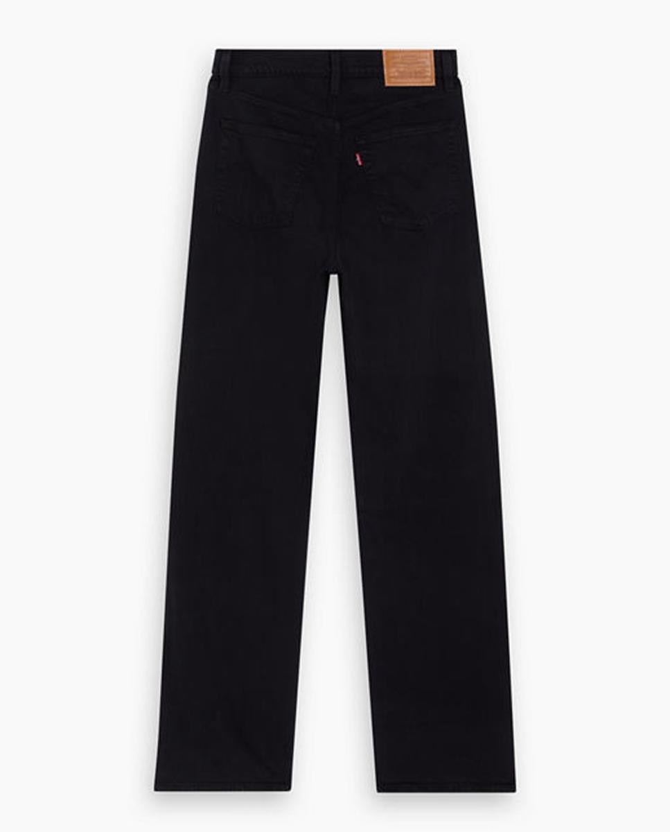 Jeans Straight Ribcage Full Length com Cintura Subida Preto-3