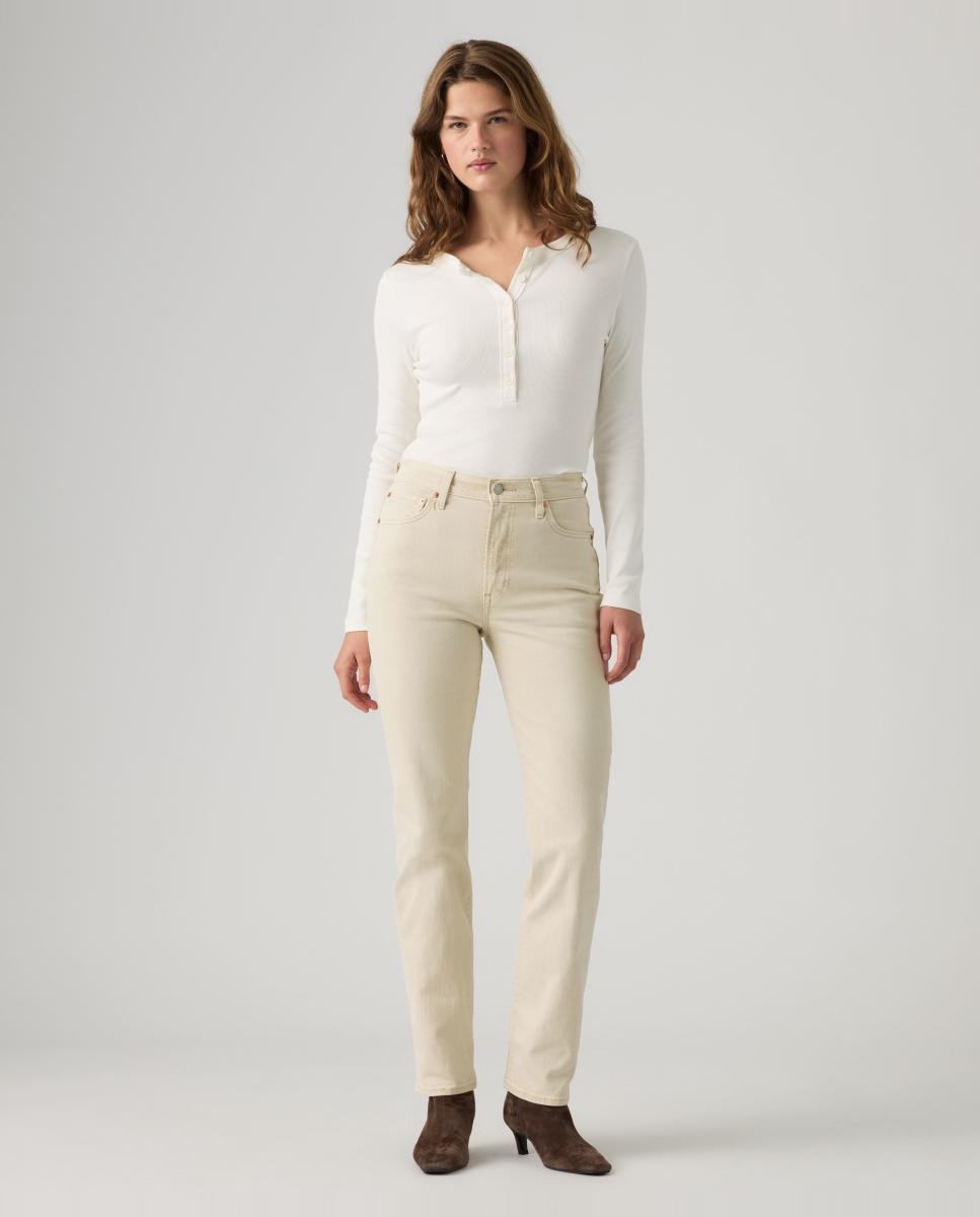 Imagem 0 de Jeans Straight Ribcage Slim de Cintura Subida