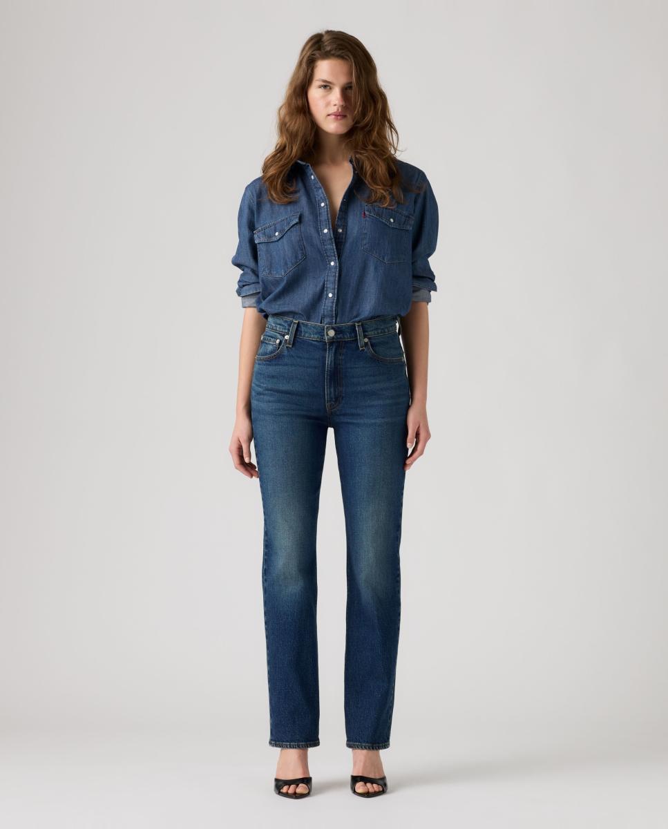 Imagem 0 de Jeans Straight Ribcage Slim de Cintura Subida
