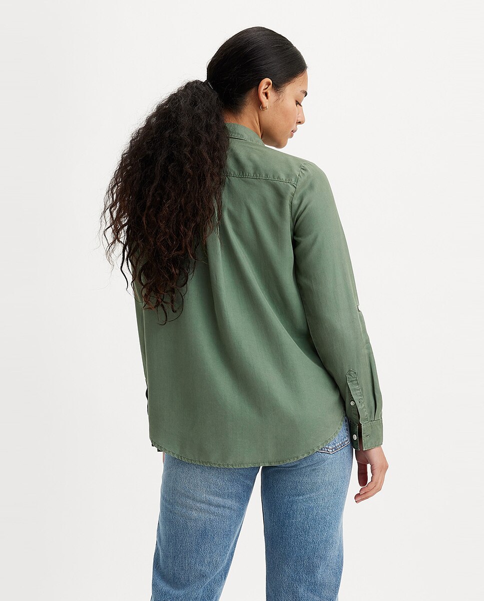 Camisa de mujer de manga larga 100% lyocell - Levi's - Verde oscuro Verde oscuro-2