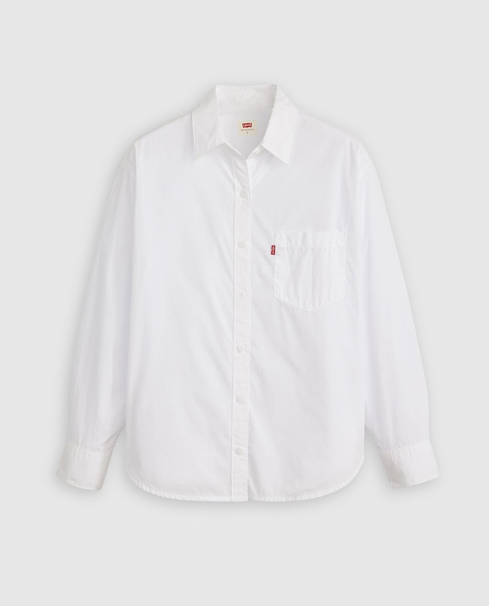 Camisa de mulher com manga comprida Branco-5