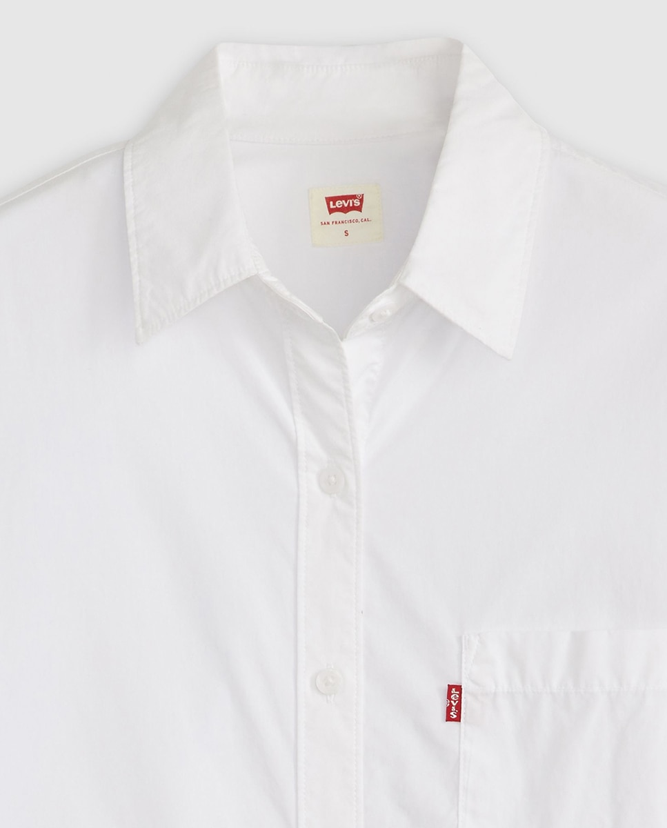 Camisa de mulher com manga comprida Branco-6